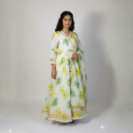 white soft organza anarkali