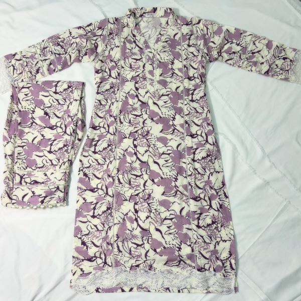 purple viscose cotton kurti