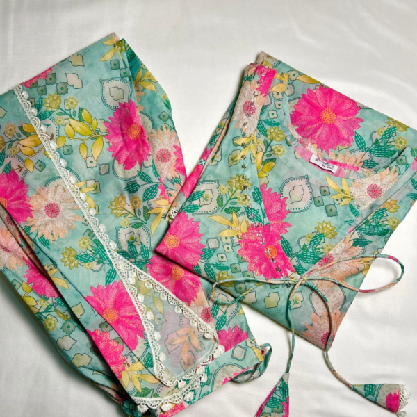 floral muslin short kurti