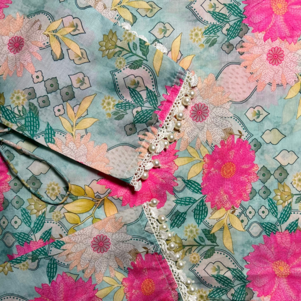 floral muslin short kurti