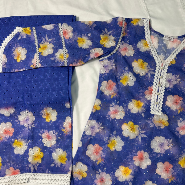 blue floral suit