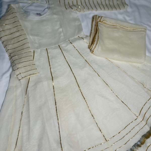 white anarkali suit