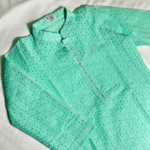 green muslin short kurti