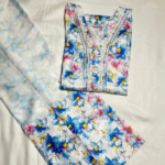 floral satin short kurti