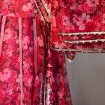 maroon soft organza anarkali