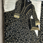 black fendi satin anarkali