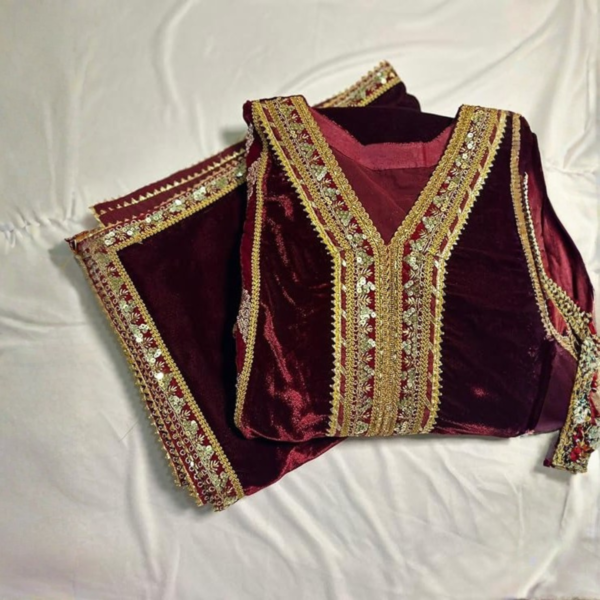 maroon velvet suit