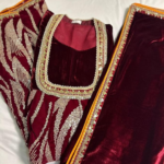 maroon velvet anarkali