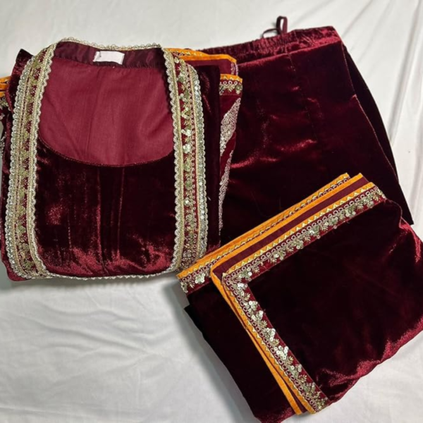 maroon velvet anarkali