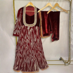 maroon velvet anarkali