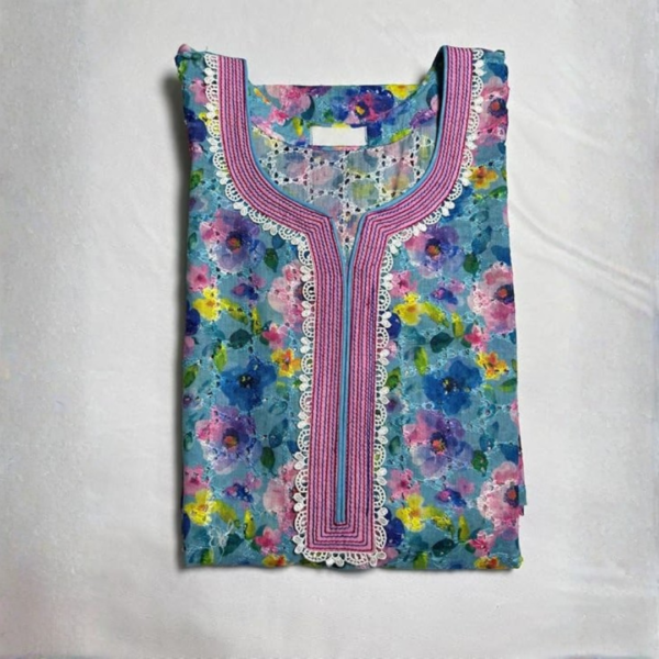 blue floral kurti