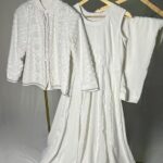 white velvet anarkali