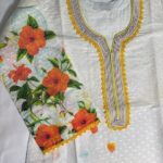 orange floral cotton kurti