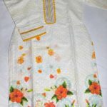white floral cotton kurti