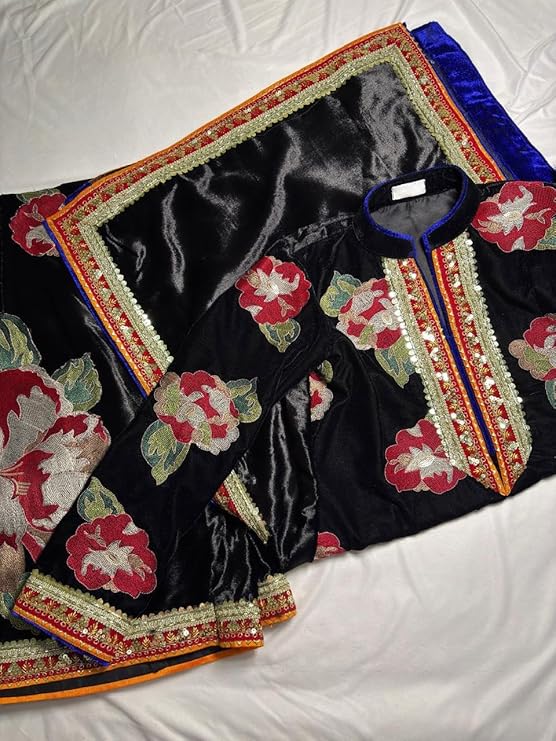floral velvet surti with sharara