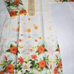 orange floral cotton kurti