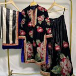 floral velvet surti with sharara