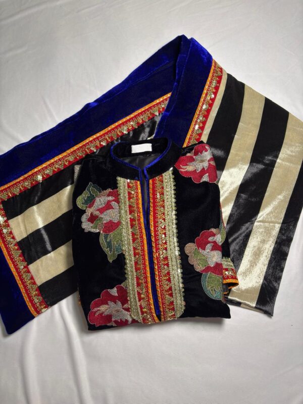 floral velvet surti with sharara