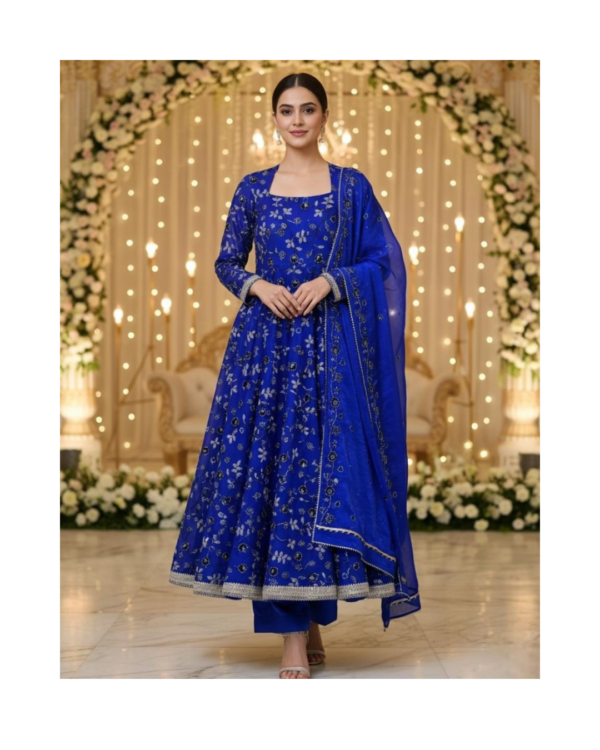 royal blue anarkali